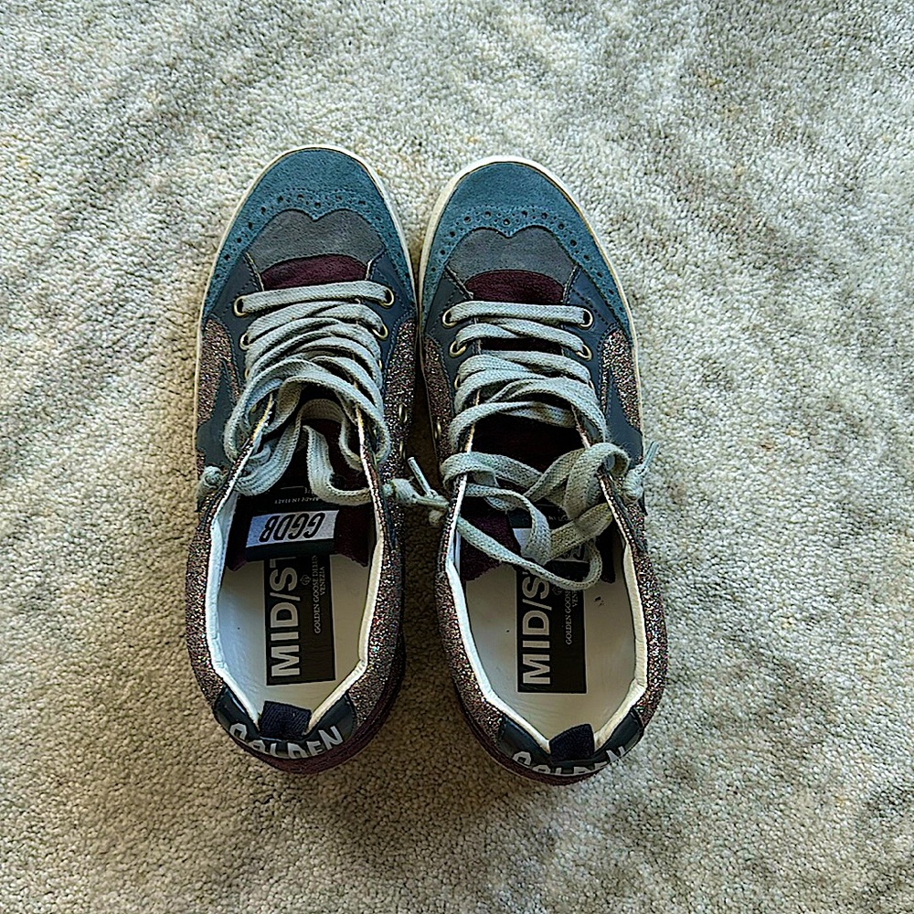 Rare golden goose shoes made in italy